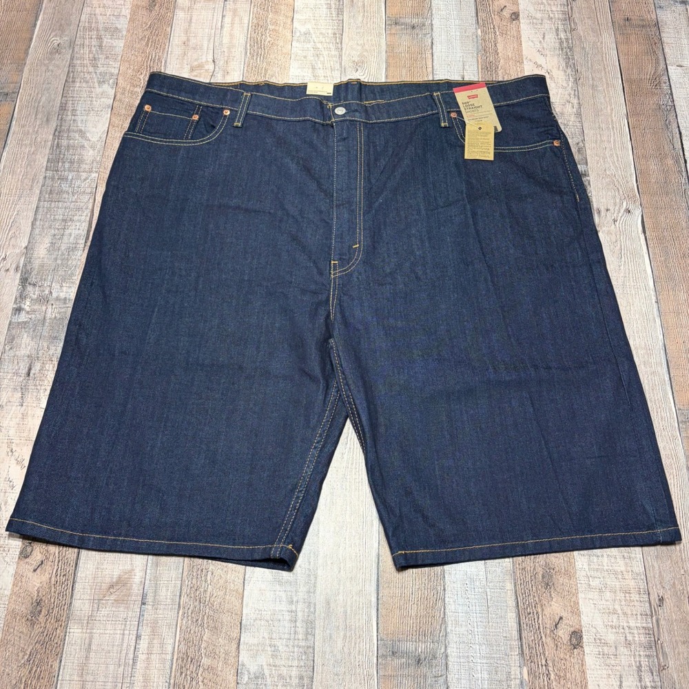 Levis 569 Loose Straight Shorts Mens 48 Dark Wash Blue Denim Stretch Baggy Skate